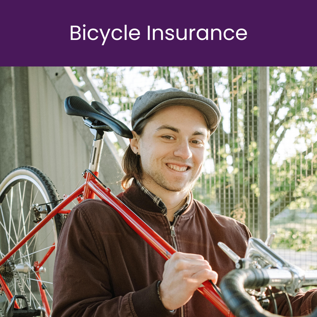 biker happy whilst his bicycle is being fixed through his bicycle insurance found through wetrust.co.uk