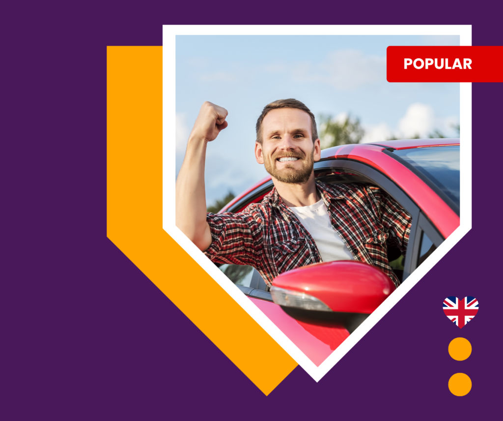 wetrust car insurance comparison banner car driver happy